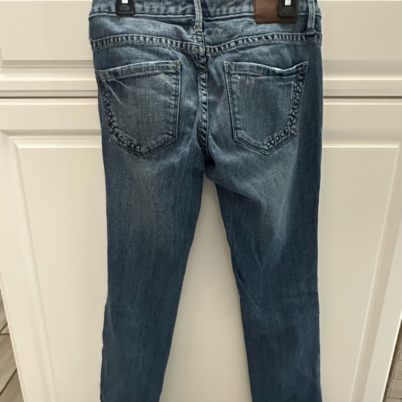 Size 2 Converse Skinny One Star Faded Distressed Back Pocket Silver Rivets - Picture 2 of 4